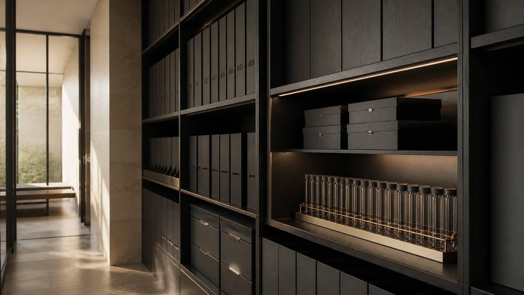An ordered pharmaceutical reference-sample and quality-record archive